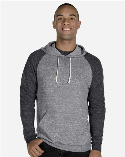90MR Unisex Snow Heather French Terry Raglan Hooded Sweatshirt