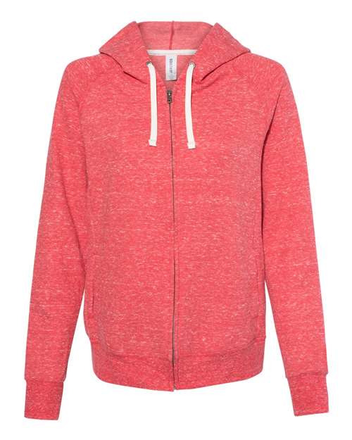 92WR Women's Snow Heather French Terry Full-Zip Hooded Sweatshirt