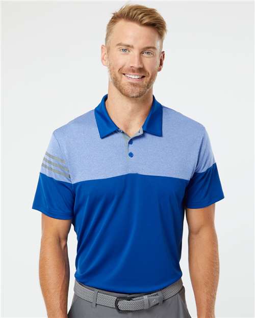 A213 Men's Heathered 3-Stripes Colorblocked Polo