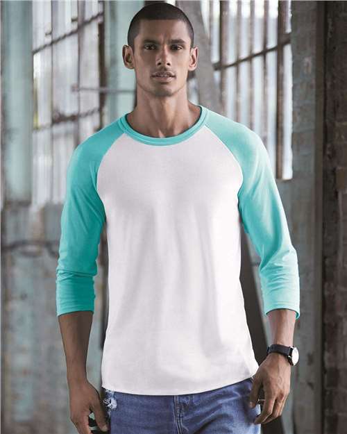 560RR Premium Blend Ringspun Three-Quarter Sleeve Raglan Baseball T-Shirt