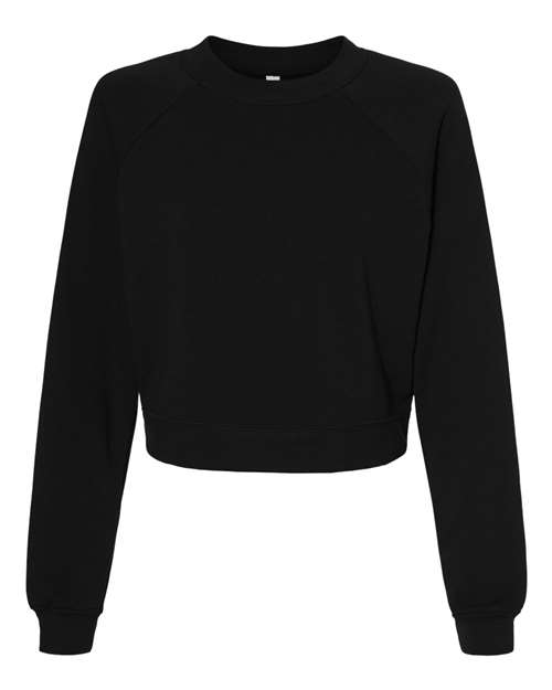 7505 Women's Crop Raglan Fleece Crewneck Sweatshirt