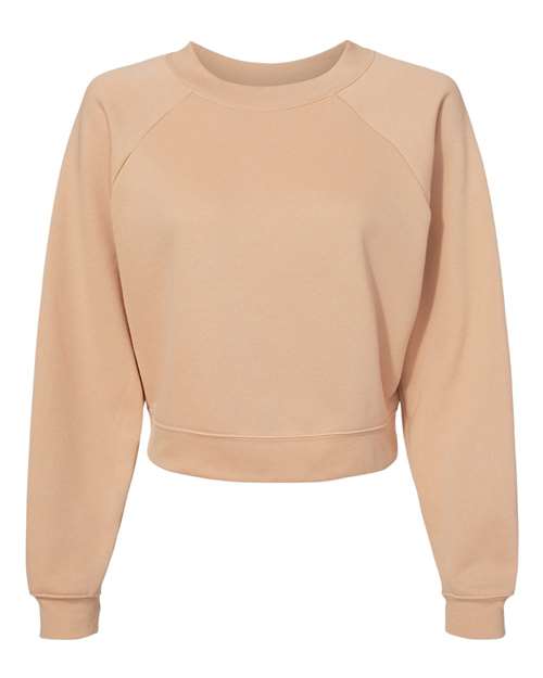 7505 Women's Crop Raglan Fleece Crewneck Sweatshirt