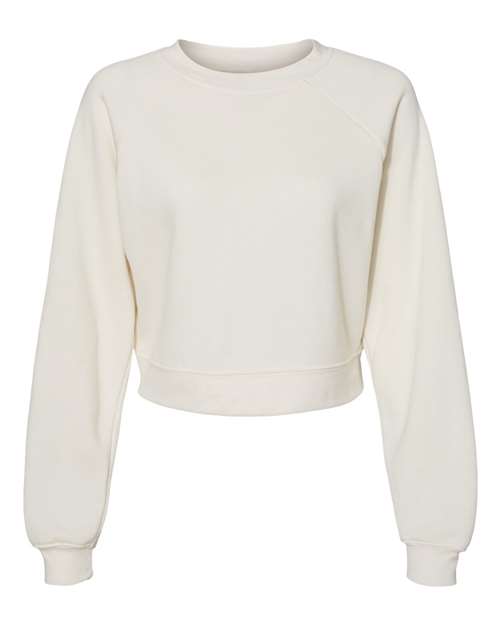 7505 Women's Crop Raglan Fleece Crewneck Sweatshirt