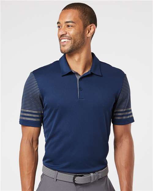 A490 Men's Striped Sleeve Polo