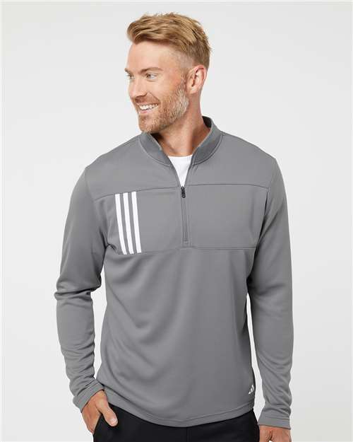 A482 Men's 3-Stripes Double Knit Quarter-Zip Pullover