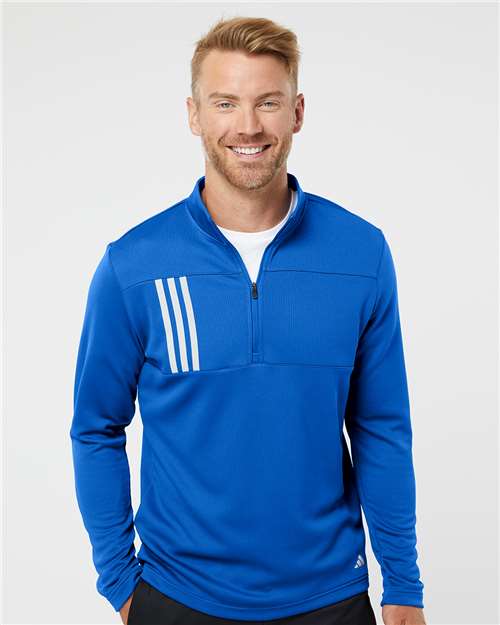 A482 Men's 3-Stripes Double Knit Quarter-Zip Pullover