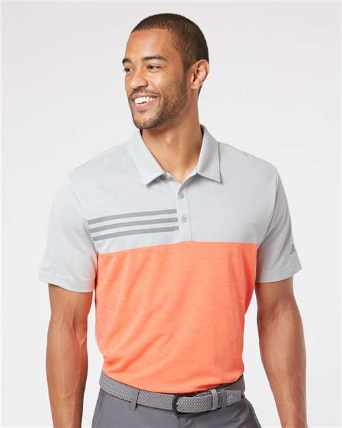 A508 Men's Heathered Colorblocked 3-Stripes Polo