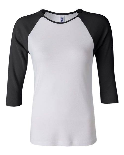2000 Women’s 1X1 Baby Rib Raglan Three-Quarter Sleeve Tee