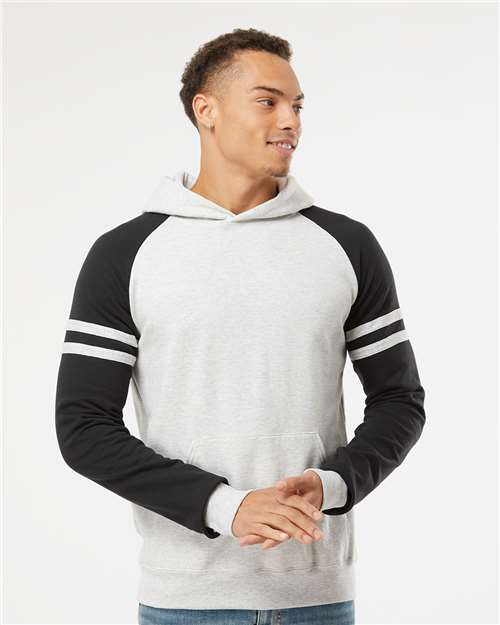 97CR Unisex Nublend® Varsity Colorblocked Raglan Hooded Sweatshirt