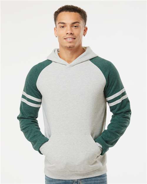 97CR Unisex Nublend® Varsity Colorblocked Raglan Hooded Sweatshirt