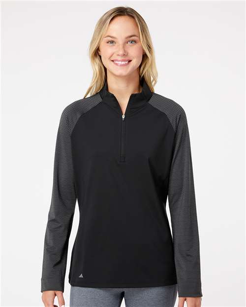 A521 Women's Stripe Block Quarter-Zip Pullover