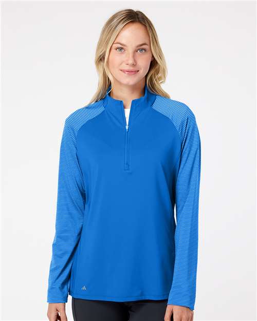 A521 Women's Stripe Block Quarter-Zip Pullover