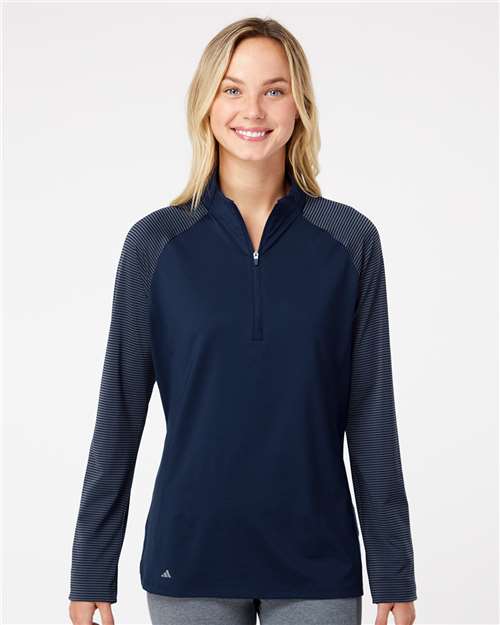 A521 Women's Stripe Block Quarter-Zip Pullover