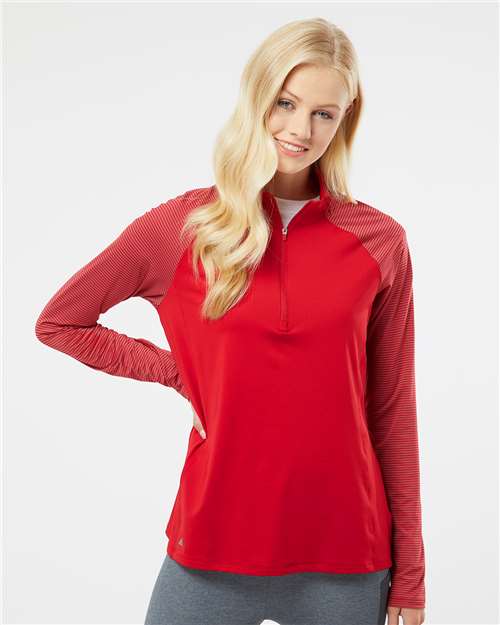 A521 Women's Stripe Block Quarter-Zip Pullover